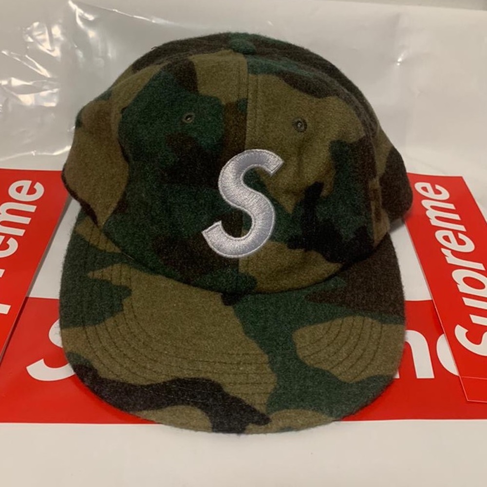Supreme Wool S Logo 6 Panel Camo FW17 Brand New